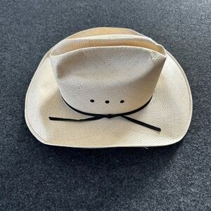 Bailey U-Rollit Straw Cowboy Hat Natural Tan Western Shantung Size 7 3/8